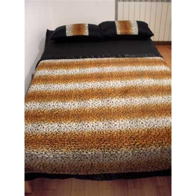 Alnada prekrivači za bračni krevet Leopard print sa postavom od štepanog crnog satena